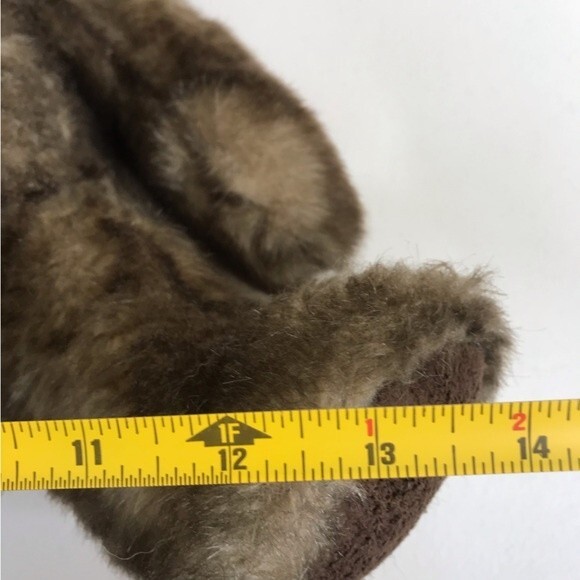 Vintage Danny Teddy Bear Bombay Russ Berrie & Co 13" Red Bow Faux Fur - Picture 10 of 11